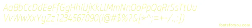 CoreSansM27CnExtralightItalic Font – Yellow Fonts on White Background