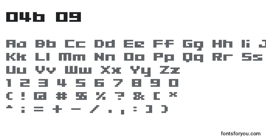 Fuente 04b 09 (114923) - alfabeto, números, caracteres especiales