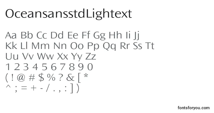 Шрифт OceansansstdLightext – алфавит, цифры, специальные символы