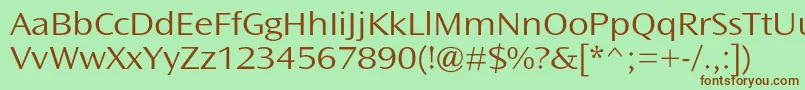 OceansansstdLightext Font – Brown Fonts on Green Background