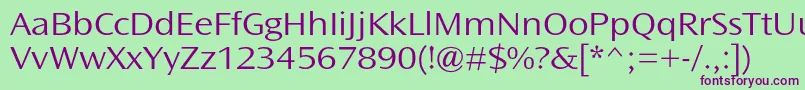 OceansansstdLightext Font – Purple Fonts on Green Background