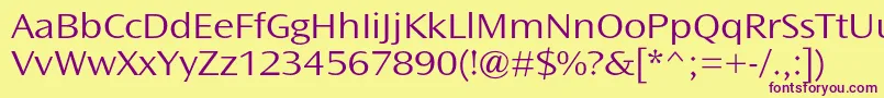 OceansansstdLightext Font – Purple Fonts on Yellow Background