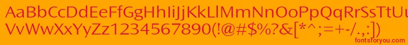 フォントOceansansstdLightext – オレンジの背景に赤い文字