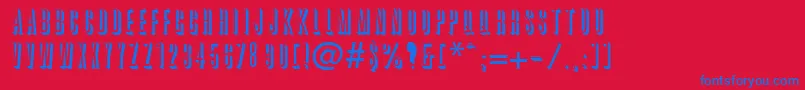 GlennaRegular Font – Blue Fonts on Red Background