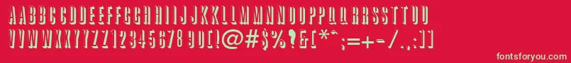 フォントGlennaRegular – 赤い背景に緑の文字