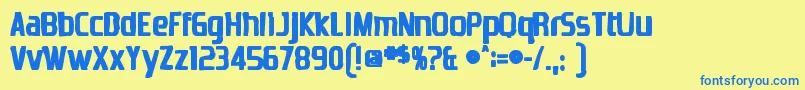 Zrnicink Font – Blue Fonts on Yellow Background