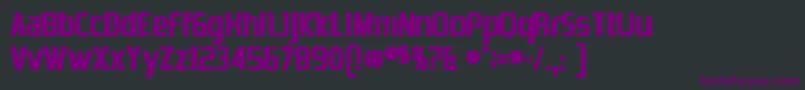 Czcionka Zrnicink – fioletowe czcionki na czarnym tle