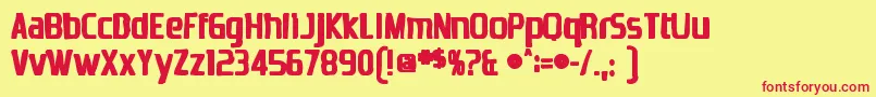 Zrnicink Font – Red Fonts on Yellow Background