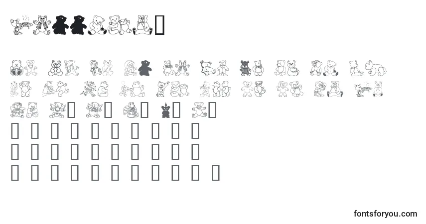 Schriftart Teddios1 – Alphabet, Zahlen, spezielle Symbole