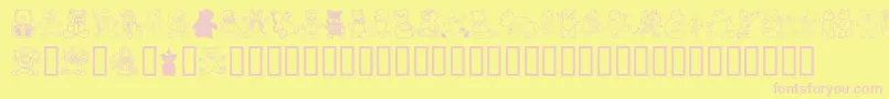 フォントTeddios1 – ピンクのフォント、黄色の背景