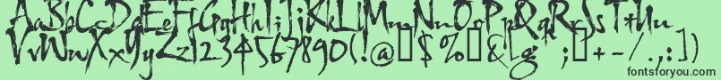 Hltfap4e Font – Black Fonts on Green Background