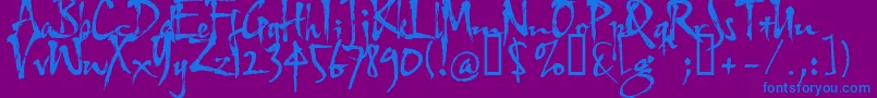 Hltfap4e Font – Blue Fonts on Purple Background