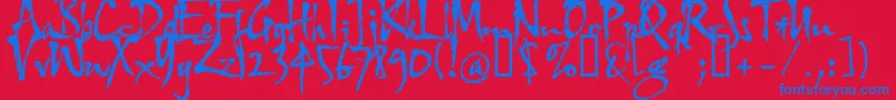 Hltfap4e Font – Blue Fonts on Red Background