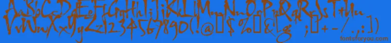 Hltfap4e Font – Brown Fonts on Blue Background