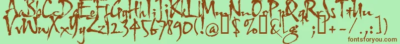 Hltfap4e Font – Brown Fonts on Green Background