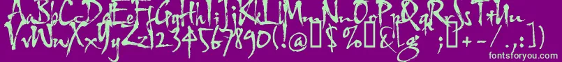 Hltfap4e Font – Green Fonts on Purple Background