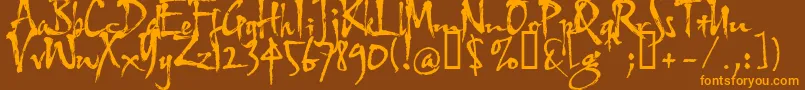 Hltfap4e Font – Orange Fonts on Brown Background