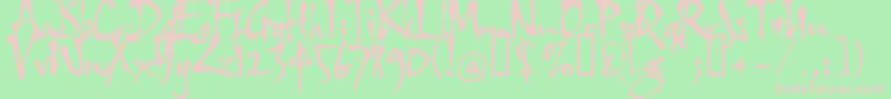 Hltfap4e Font – Pink Fonts on Green Background