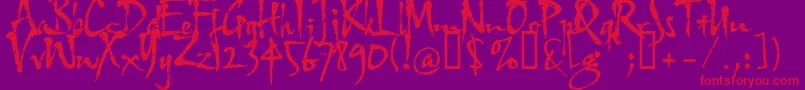 Hltfap4e Font – Red Fonts on Purple Background