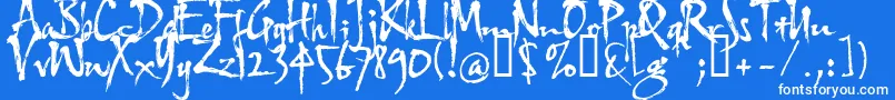 Hltfap4e Font – White Fonts on Blue Background