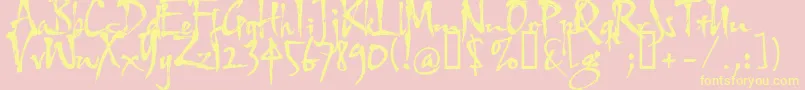 Hltfap4e Font – Yellow Fonts on Pink Background