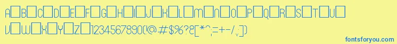 フォントRoninset1 – 青い文字が黄色の背景にあります。