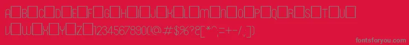 Roninset1-Schriftart – Graue Schriften auf rotem Hintergrund