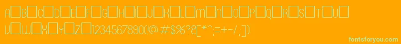 Fonte Roninset1 – fontes verdes em um fundo laranja