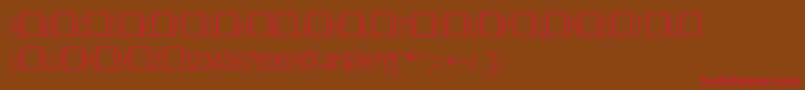 フォントRoninset1 – 赤い文字が茶色の背景にあります。