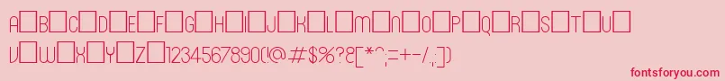 Roninset1-Schriftart – Rote Schriften auf rosa Hintergrund