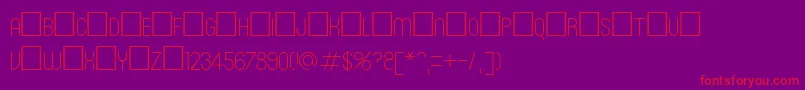 Roninset1-Schriftart – Rote Schriften auf violettem Hintergrund