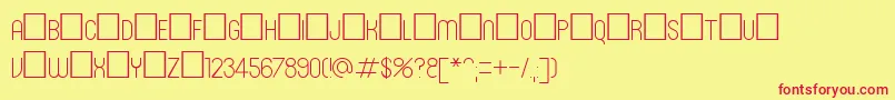 Roninset1 Font – Red Fonts on Yellow Background