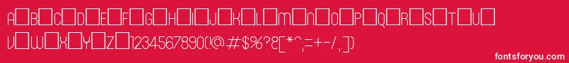 Fonte Roninset1 – fontes brancas em um fundo vermelho