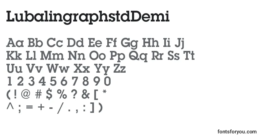 LubalingraphstdDemi Font – alphabet, numbers, special characters