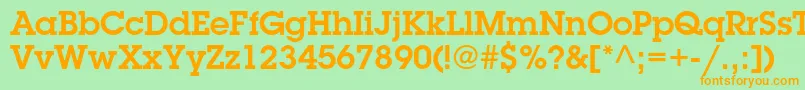 LubalingraphstdDemi-Schriftart – Orangefarbene Schriften auf grünem Hintergrund