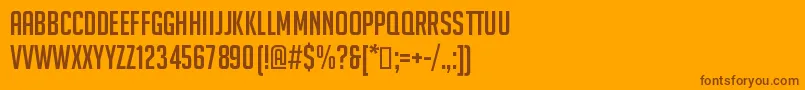 Fonte Big Noodle Titling – fontes marrons em um fundo laranja