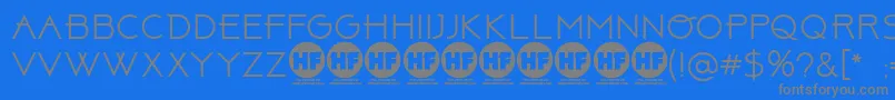 フォントAbovePersonalUseOnly – 青い背景に灰色の文字