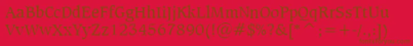 Więcej informacji o czcionce Sudbur Czcionka Sudbur – brązowe czcionki na czerwonym tle