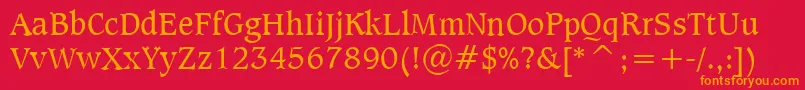 Sudbur Font – Orange Fonts on Red Background