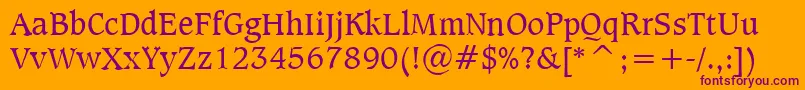 Sudbur Font – Purple Fonts on Orange Background