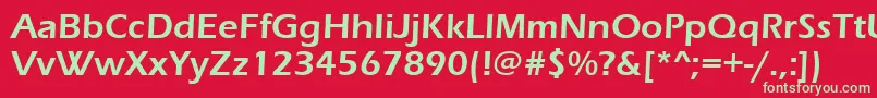 フォントErasDemiItc – 赤い背景に緑の文字
