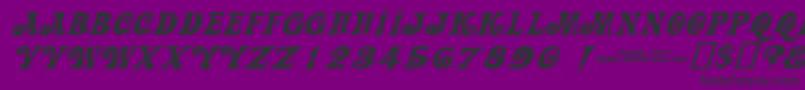 Action Is Wide Diagonal Jl Expanded Italic Font – Black Fonts on Purple Background