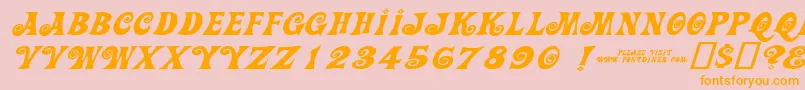 Action Is Wide Diagonal Jl Expanded Italic Font – Orange Fonts on Pink Background