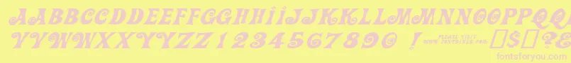 Police Action Is Wide Diagonal Jl Expanded Italic – polices roses sur fond jaune