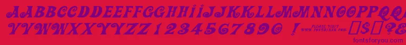 fuente Action Is Wide Diagonal Jl Expanded Italic – Fuentes Moradas Sobre Fondo Rojo