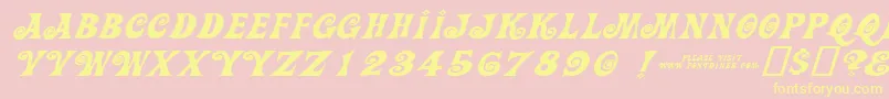 Action Is Wide Diagonal Jl Expanded Italic Font – Yellow Fonts on Pink Background