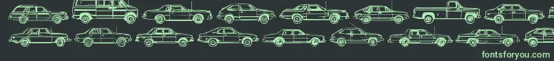 Fonte OilcrisisaRegular – fontes verdes em um fundo preto