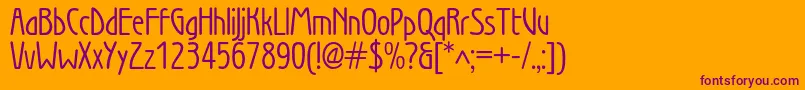 Secessionwienc-Schriftart – Violette Schriften auf orangefarbenem Hintergrund