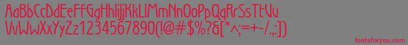 Secessionwienc-Schriftart – Rote Schriften auf grauem Hintergrund