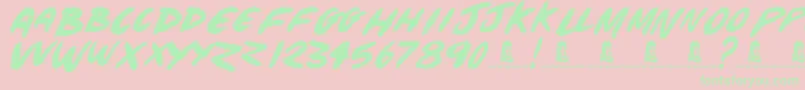 TheBeach Font – Green Fonts on Pink Background